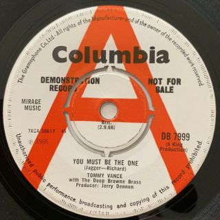 Tommy Vance You Must Be The One Demo 7” Rolling Stones Jimmy Page Demo Promo