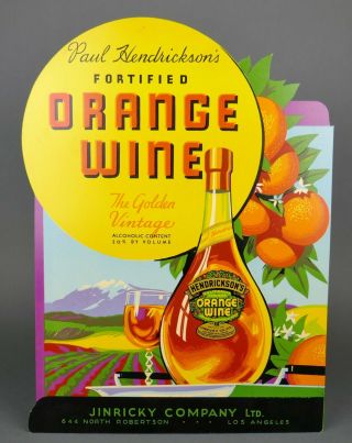 Vtg 1930s Art Deco California Orange Wine Jinricky Advertising Poster