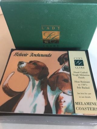 Lady Clare Belvoir Foxhounds Set Of Six Traditional Coasters Hand Crafted Lc