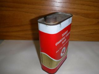 Vintage Texaco Canada Charcoal Lighter Fluid 32oz Oil Tin Can (Empty) 4