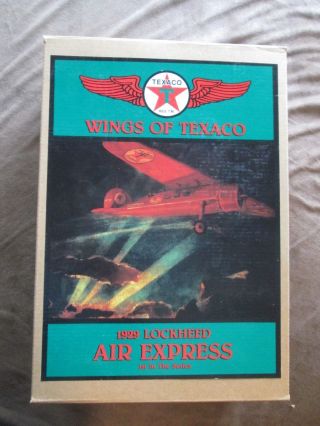 Wings Of Texaco 1929 Lockheed Air Express Airplane Coin Bank Ertl Mib