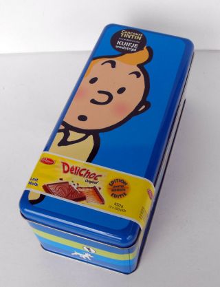 Rare Tintin And Milou Snowy Metal Box Cookie 2011 Near France