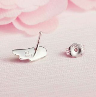 1 Pair Cute Silver Earrings Sakura Kinomoto Card Captor Wing Pendant Cosplay 2