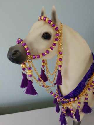Breyer Proud Arabian Stallion,  Peter Stone Arabian Costume Purple & Gold 2 4