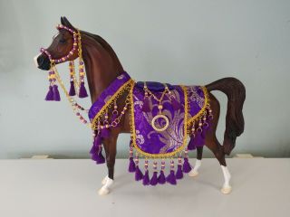 Breyer Proud Arabian Stallion,  Peter Stone Arabian Costume Purple & Gold 2 8