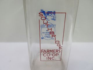 Vintage Southbridge Mass Farmers Co - Op inc.  Milk Bottle Blue Cow 1 Pint 4