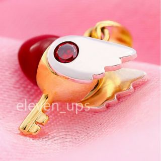 Silver Necklace Card Captor Sakura Kinomoto Star Wand Key Bird Beak Pendant