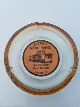 Vintage Advertising Ashtray Browns Mobile Home Sales Grayson,  Ky.