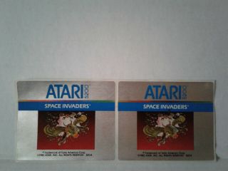 Atari Space Invaders Cartridge Box Stickers 1982 For Atari 5200