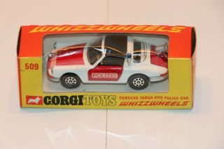 Vintage Corgi Whizzwheels Porsche Targa 911s Police Polizei 509 Nrfb