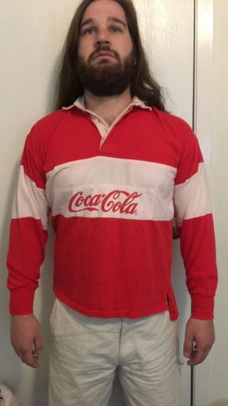 Coca - Cola Rugby Shirt Vintage 1980 