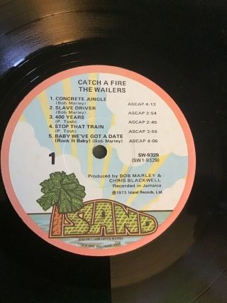 Bob Marley Catch A Fire Island Pink Rim Zippo Analog Lp Sw 9329 Reggae 3