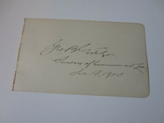 George B.  Cortelyou Autographed Album Page As Sec.  Commerce And Labor 1903