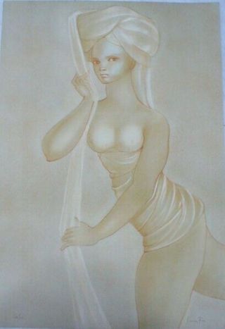 Leonor Fini - Woman Unveiling Herself - Big Lithography - Scarce Edition