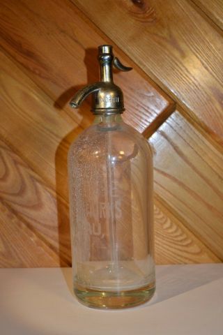 North Side Bottling Wausau Wi Seltzer Bottle Dispenser W Glass Straw