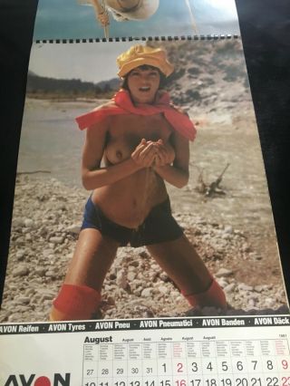 Vintage Advertising CALENDAR 1981 NUDE Pin Up Girl FULL 12 Month AVON Tire 6
