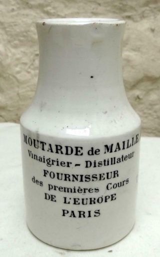 Vintage French Mustard Jar Moutarde De Maille Paris 1890s Digoin & Sarreguemines