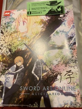 Sword Art Online Anime Expo 2019 Ax Rare Autograph Shingo Adachi / Manabu Ono