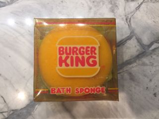 Vintage 1985 Burger King Whopper Bath Sponge Mcdonald Toy Happy Meal Fast Food