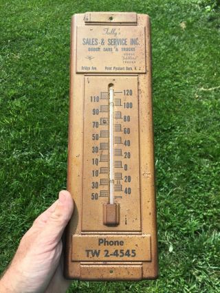 1930s 1940s Vintage Orig Dodge Cars Trucks Thermometer.  Sign Gas.  Oil.