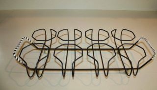 Vtg Wire Tumblers Glasses Rack Holder Caddy Mid Century