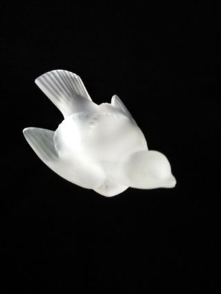 Lalique Frosted Crystal Sparrow Bird
