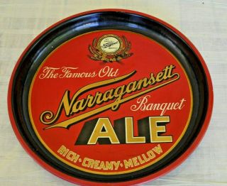 Vintage 12 Inch Narragansett Banquet Ale Beer Tray Great Shape