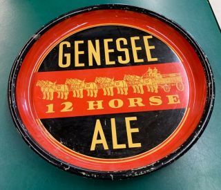 1930s Genesee 12 Horses Ale Beer tray 2