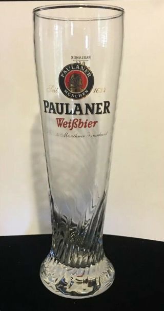 Paulaner - Set Of 4 Crystal Bavarian / German Beer Glasses 0.  5 Liter -