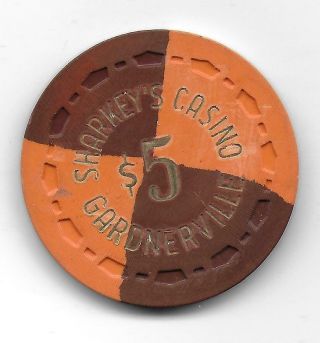 Obsolete $5 Casino Chip From Sharkey 