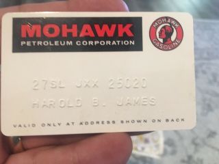 Vintage Mohawk California Gas Service Station Credit Card