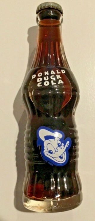 Vintage Acl Soda Pop Bottle: A Full Bottle Donald Duck Cola Of Salem,  Mass 7 Oz