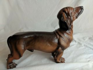 Vintage Ceramic Porcelain Dachshund Dog Figurine Statue Spain
