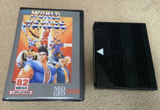 Usa Seller World Heroes Neo Geo Mvs Game Snk Authentic W Shock Box
