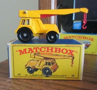 Vintage Lesney Matchbox Jumbo Crane 11 In The Box.