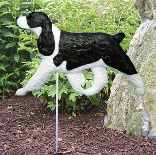 English Springer Spaniel Outdoor Garden Dog Sign Hand Painted Figure Black