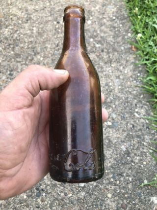 Rare 1910s Roanoke VA Amber Coca Cola Straihht Side Bottle 2