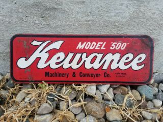 Vintage Metal Kewanee Farm Equipment Machinery Implement Sign
