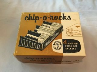 Vintage Set Of Four Chip - O - Racks Poker Chip Holders/trays No.  2075