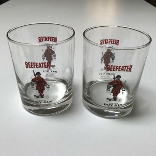 Set 2 Beefeater London Dry Gin 10oz Rocks Glasses Lowball Glass Cocktail