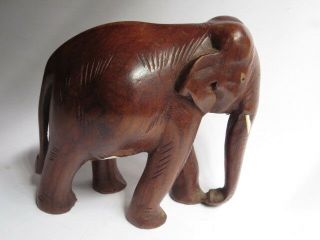 Hand Crafted Wooden Carved Elephant Statue Sculpture In Rosewood For Decoration