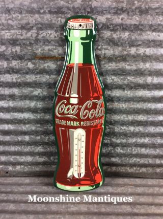 1955 Coca Cola Bottle Thermometer / Sign
