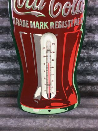 1955 COCA COLA Bottle Thermometer / Sign 3