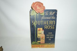 Vintage Advertising Southern Rose Oil Counter Display Hair Dressing Ad29