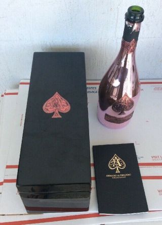Armand De Brignac Ace Of Spades Box W/empty Rose Bottle Champagne