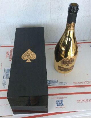 Armand De Brignac Ace Of Spades Box W/empty Gold Bottle Champagne