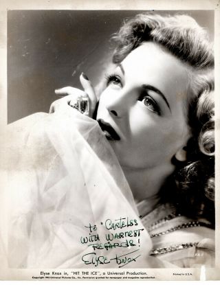 Actress Elyse Knox,  Vintage Signed Studio Photo.