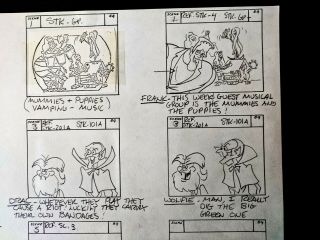 Groovie Goolies 1970 Animation Production Hand Drawn 15 Second STORYBOARD 1 pgs 2