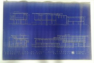 Frank Lloyd Wright Blueprint Of Ben Rebhuhn House Fort Myers N2
