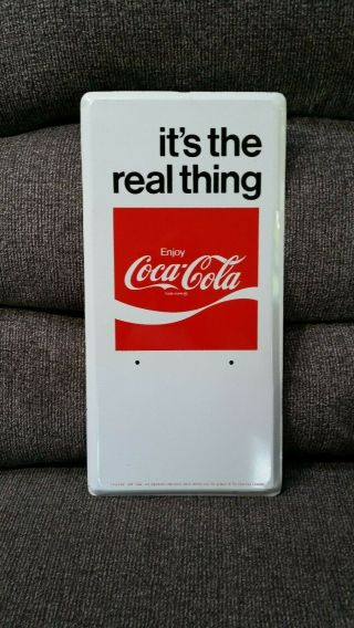 Coke Metal Calendar Holder “it’s The Real Thing” 1969 Nos